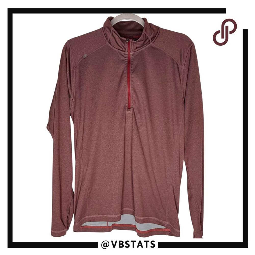 Rhone Men's Sequoia 1/4 Zip Polartec‎ Long Sleeve Pullover Shirt Red Size Medium